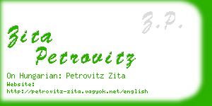 zita petrovitz business card